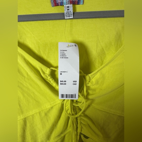 Urban Outfitters Lime Green Ruched Front Long Sleeve Top NWT Size M - Picture 5 of 8